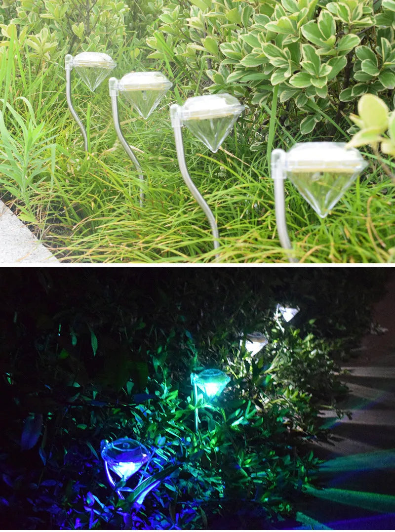 Solar-powered garden spotlight with adjustable angle and IP55 waterproof rating for outdoor lighting