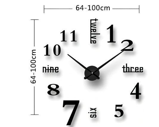 25-inch solar wall clock with laser-engraved markings and European round design in black finish