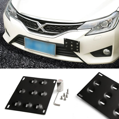 American licence plate frame with trailer hook for car modification on vehicle