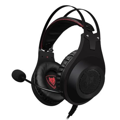 NUBWO N2 black and silver over-ear gaming headset with microphone and volume control.