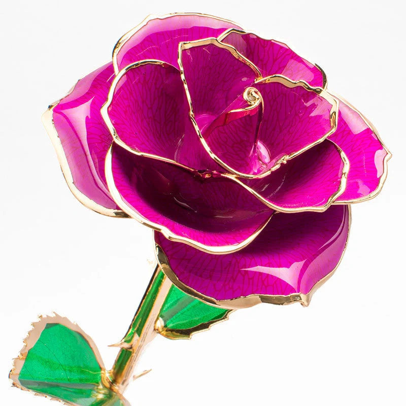 24K gold-plated rose flower in elegant gift box for Valentine's Day