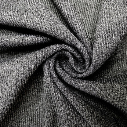 Elegant ribbed long sleeve top in various colours, including light grey, dark grey, white, black, khaki, and army green.