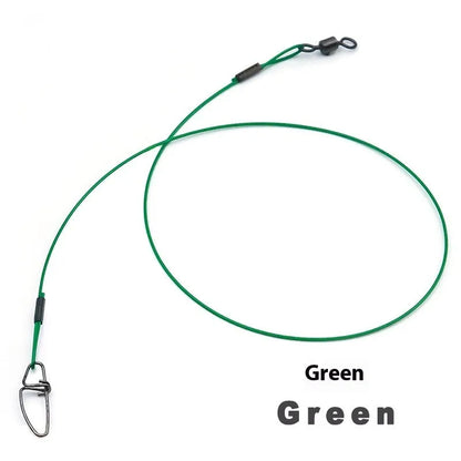 Green, black, and red 54cm copper steel wire fishing accessories with double buckle pins on fishing tackle