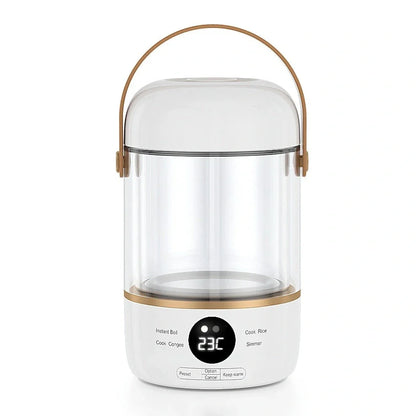 Smart electric stew cooker with transparent visual version showing Gao Peng glass inner liner