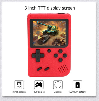 Tinytendo (400 Games Built In) - A compact handheld console with a vibrant 3-inch screen and 500 classic retro games built-in
