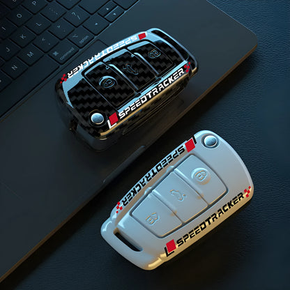Carbon fibre style car key cover case with mirror finish in carbon pattern or white colour option