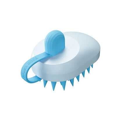 Soft silicone pet grooming brush for dog bath time with four colour options
