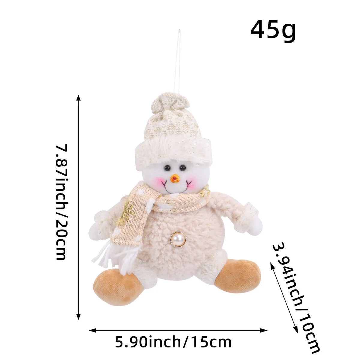 Santa Claus, deer and snowman Christmas ornament set with colourful cartoon styling
