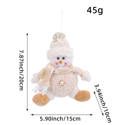 Santa Claus, deer and snowman Christmas ornament set with colourful cartoon styling