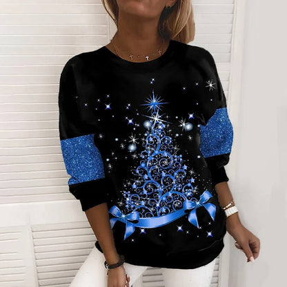 Cozy Christmas sweater with festive 3D digital prints in a variety of holiday-inspired colors
