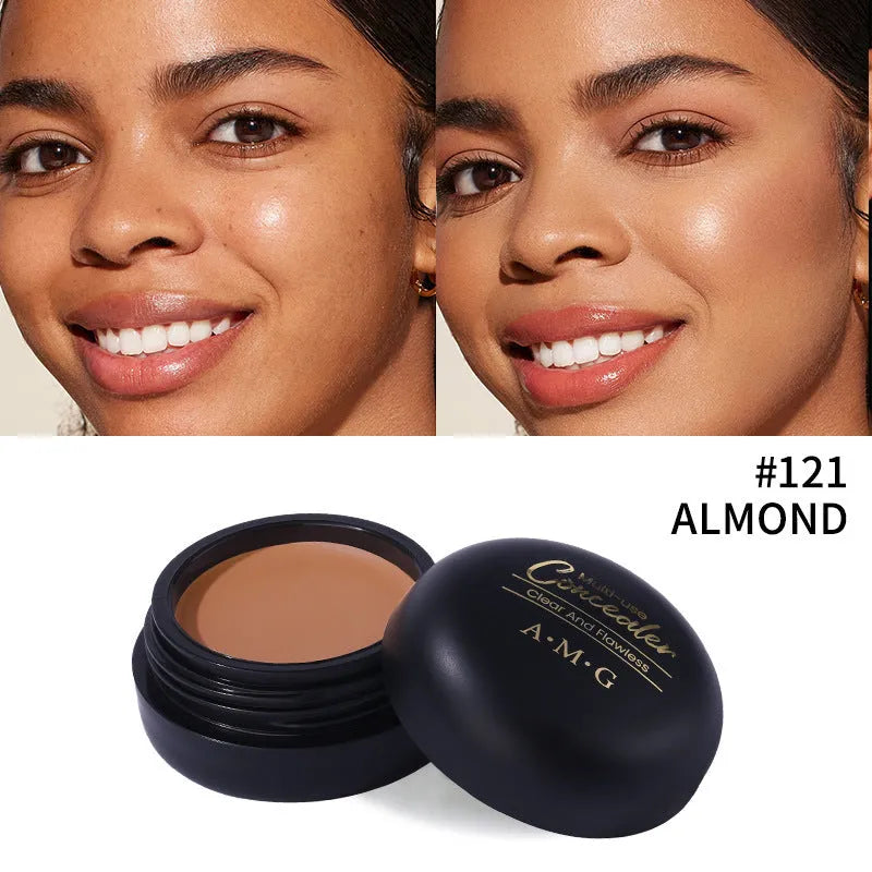 Waterproof sweat-proof concealer pen in 12g tube with four shade options including cool ivory and almond