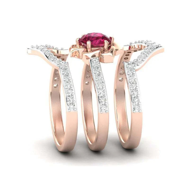 Exquisite rose gold flower ring with intricate floral design, perfect for anniversaries and weddings