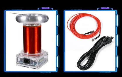 Tesla coil driver board electronics unit with connections for power, audio, and controller