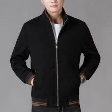 Men's grey sports fleece jacket with long sleeves and side pocket, shown on a hanger
