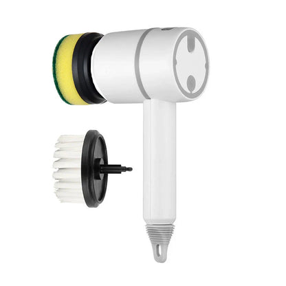 Powerful cordless electric cleaning brushes with interchangeable brush heads for versatile kitchen and bathroom cleaning