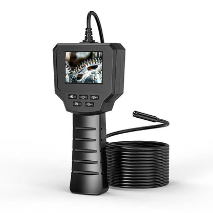 Waterproof endoscope inspection camera with a small 8mm probe and a long hard wire cable.