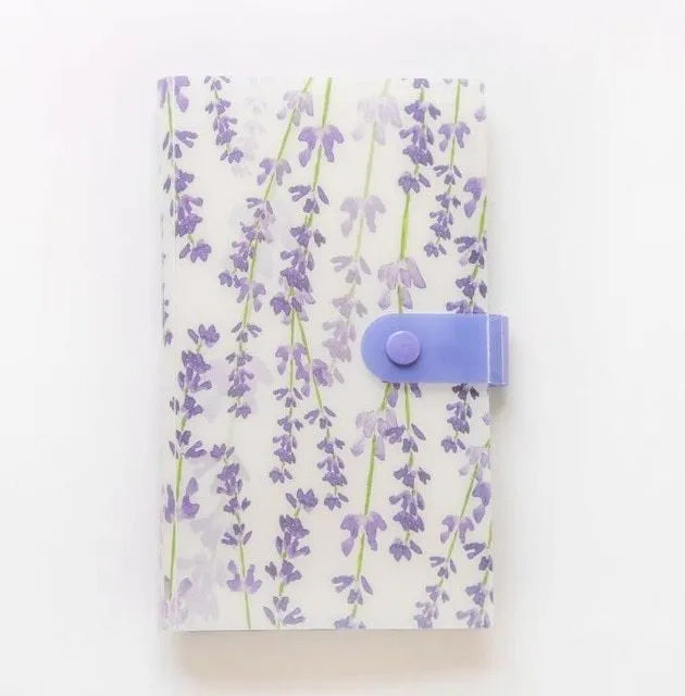 PVC business card holder book with protective shell and smile logo, measuring 190mm by 120mm