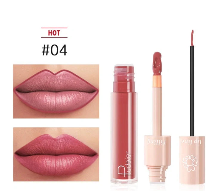 Pudaier dual-ended lipstick and lip gloss tube with 20 colour options