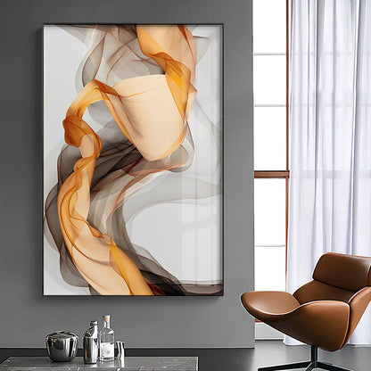 Three-piece abstract yellow and grey canvas painting on 12mm frame, 40x60cm size for modern home walls