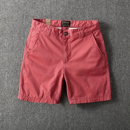 Men's pure cotton loose-fitting straight-leg shorts in a camouflage green colour.