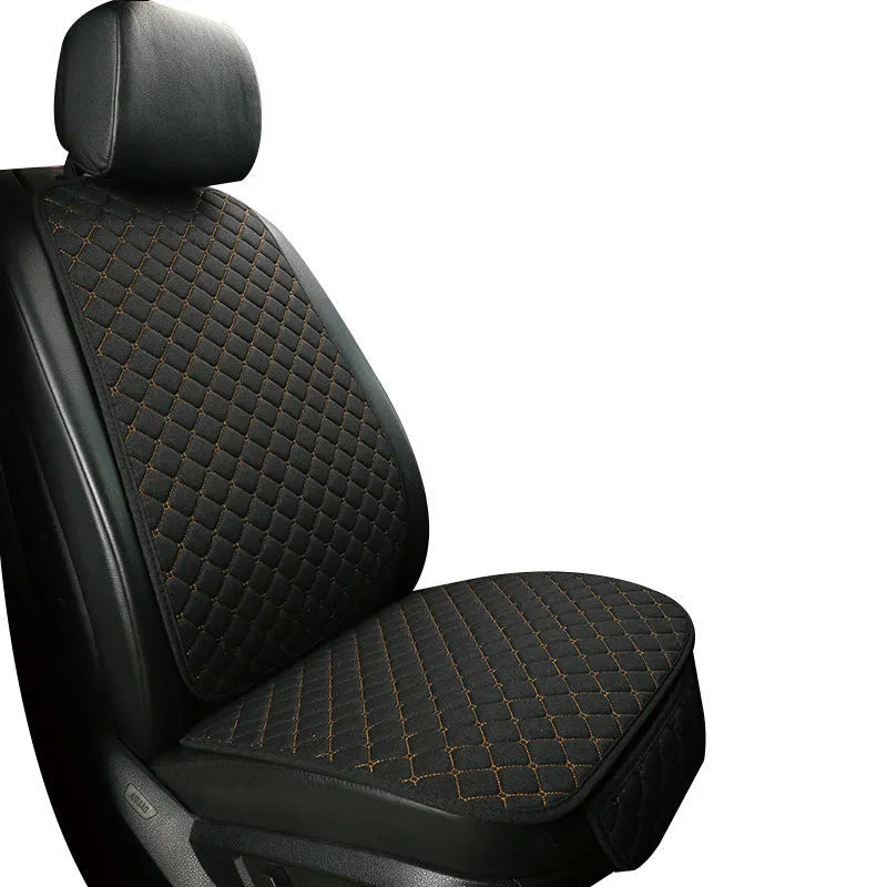 Linen car seat cushion with back support in various colour options including warm cream, coffee and Lafite red