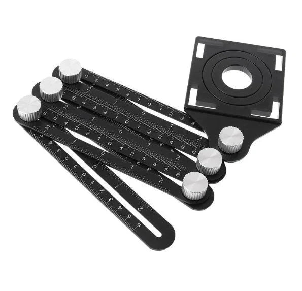 Aluminium alloy six-fold multi-angle measuring ruler for precise tile and flooring layouts