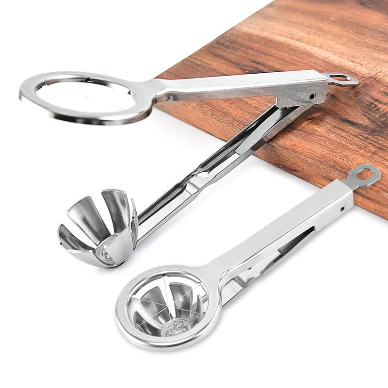 Stainless steel hexagonal egg cutter for perfect slices, kitchen gadget