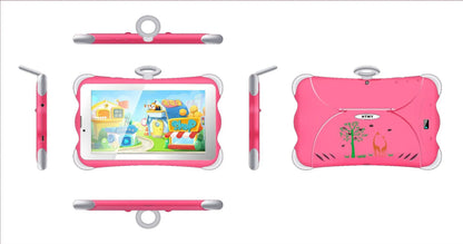 7-inch children's learning tablet in cartoon colours with built-in stand and 3G calling capability