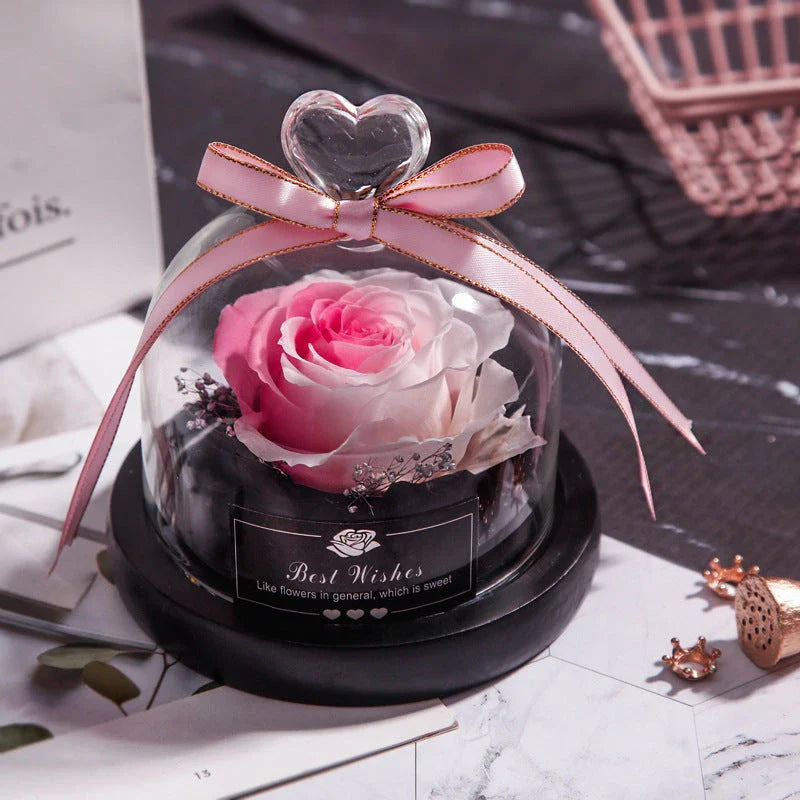Enchanting Eternal Rose Flower Decor with Mesmerizing LED Lighting