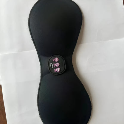 Black electric massage bra inner cushion with chest stickers and 3-key English control panel