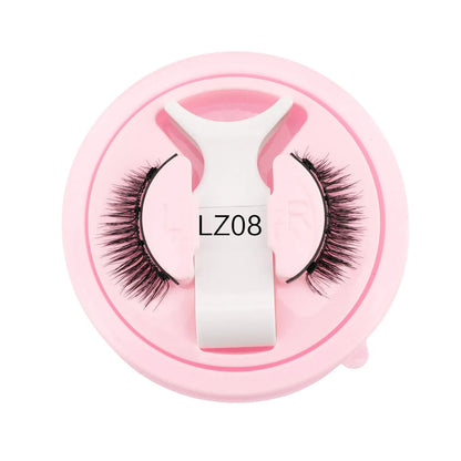 Set of reusable waterproof false eyelashes with natural thick design, glue-free.