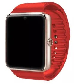 Black smart watch with 1.54-inch touchscreen display and silicone strap on a wrist