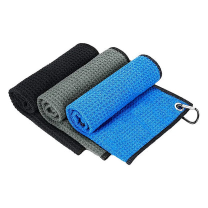 Waffle weave golf ball cleaning cloth in choice of colours with textured surface