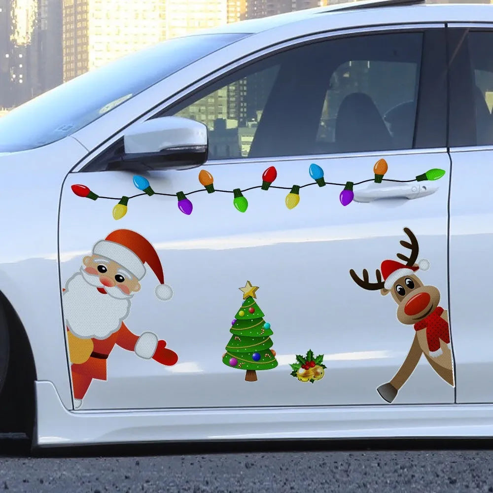 Reflective orange Christmas elk magnetic car decoration sticker with RFM025 design
