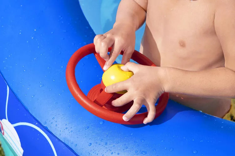 Boat Type Sunshade Pool for children with UV protection, dimensions 2.13m x 1.55m x 1m