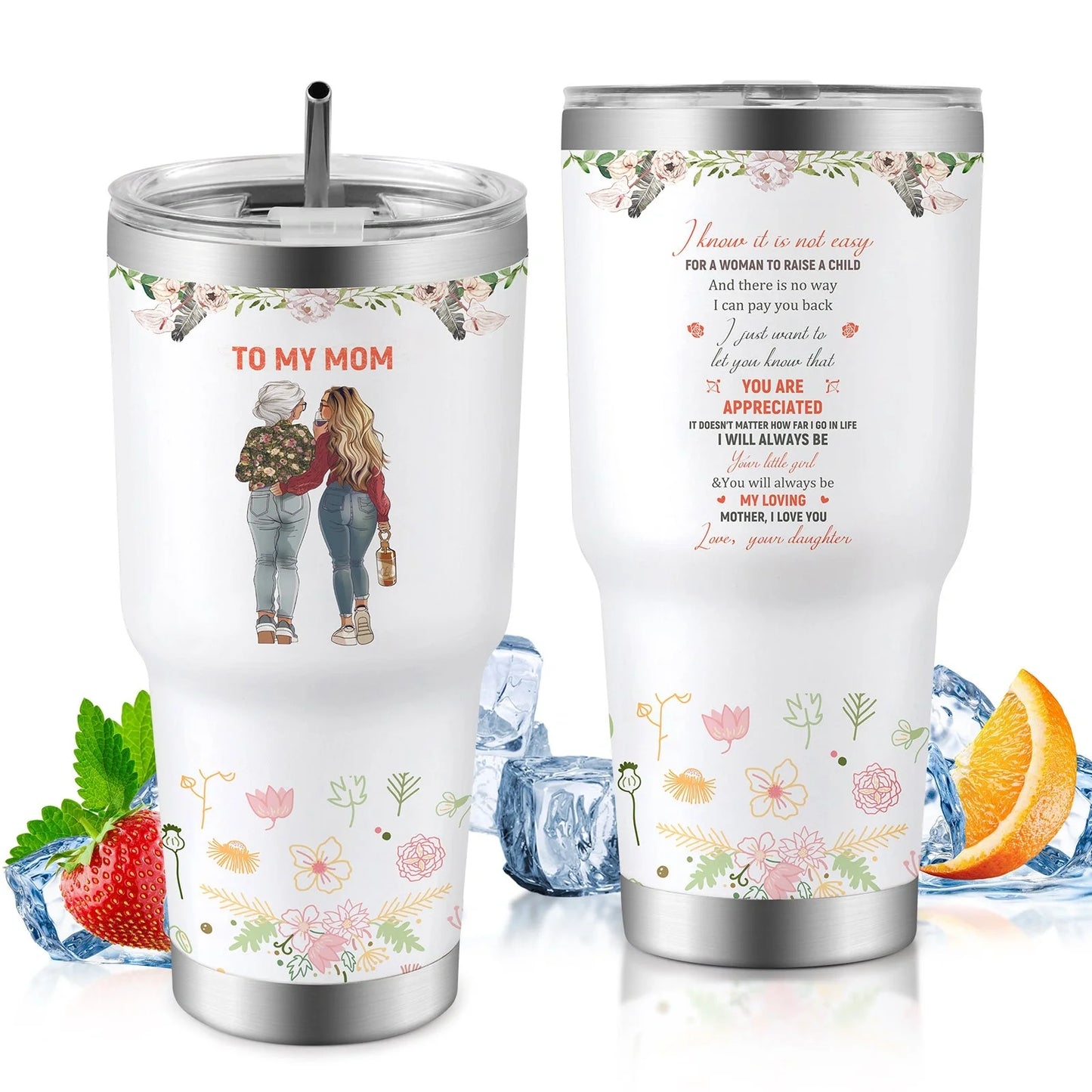 30oz insulated travel mug for car, keeps drinks hot or cold, spill-proof lid