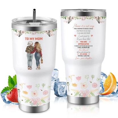 30oz insulated travel mug for car, keeps drinks hot or cold, spill-proof lid