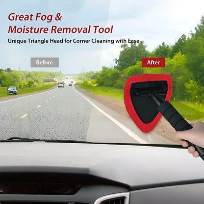 Plastic car windshield window cleaning brush in red, green, and sapphire blue colour options