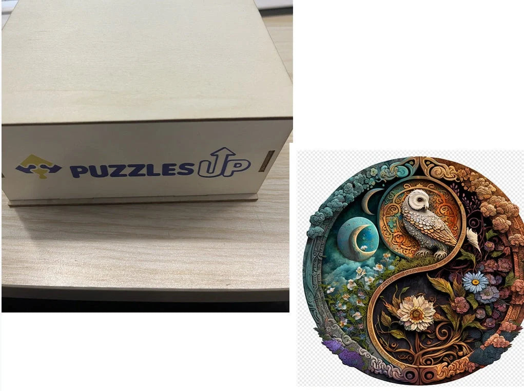 Animal Puzzle Set in A3 size with wooden storage box, vibrant animal designs for educational fun