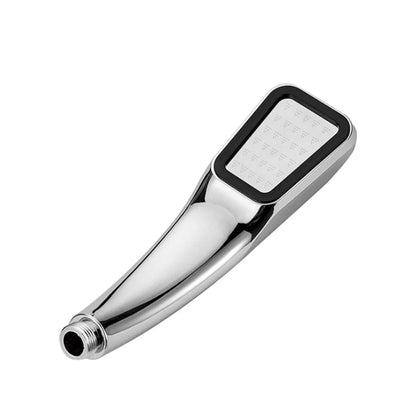 Orange hand-held pressurised shower head with rain function and attachment pieces