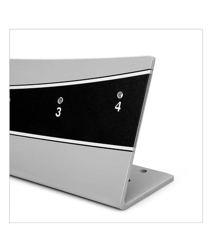 Golf putter trajectory balance simulator with adjustable push rod balancer on practice green