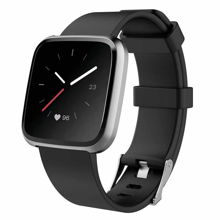 Fitbit Versa Lite TPE replacement watch strap in multiple colours showing large and small sizes.
