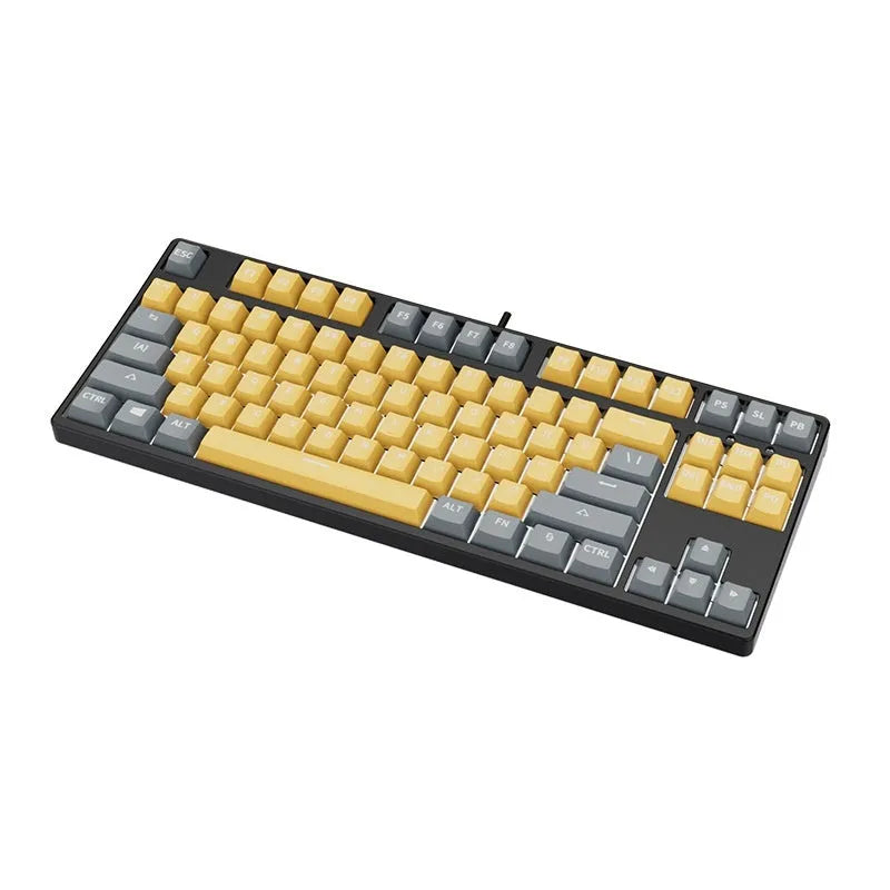 87-key wired mechanical gaming keyboard with dual-colour keycaps and hot-swap switches