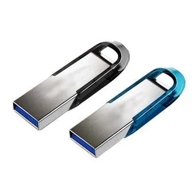 Black rotating plastic USB flash drive showing front and side view