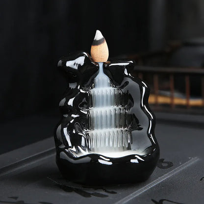 Ceramic incense burner ornament with backflow sandal design in modern style
