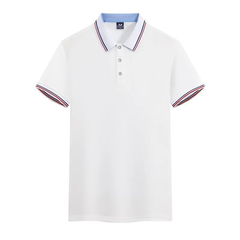 Slim fit ice silk quick-drying polo shirt for work clothes in blue gray colour
