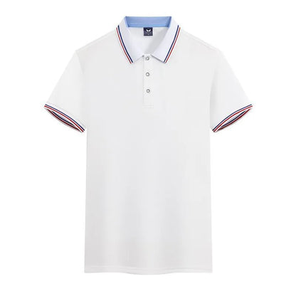 Slim fit ice silk quick-drying polo shirt for work clothes in blue gray colour