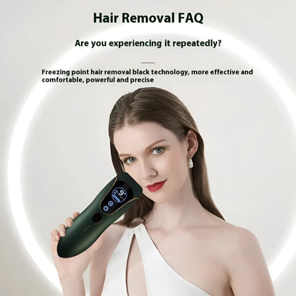 Freezing point hair removal device in Sundial green, pink or white colour for whole body use