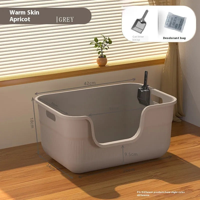 Oversized semi-closed cat litter box in selected colour with free extra-large litter scoop