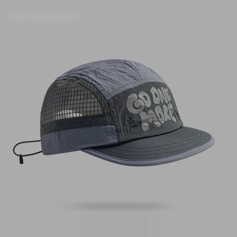 Gradient quick-drying mesh baseball cap with dome crown and English letters in multiple colour options